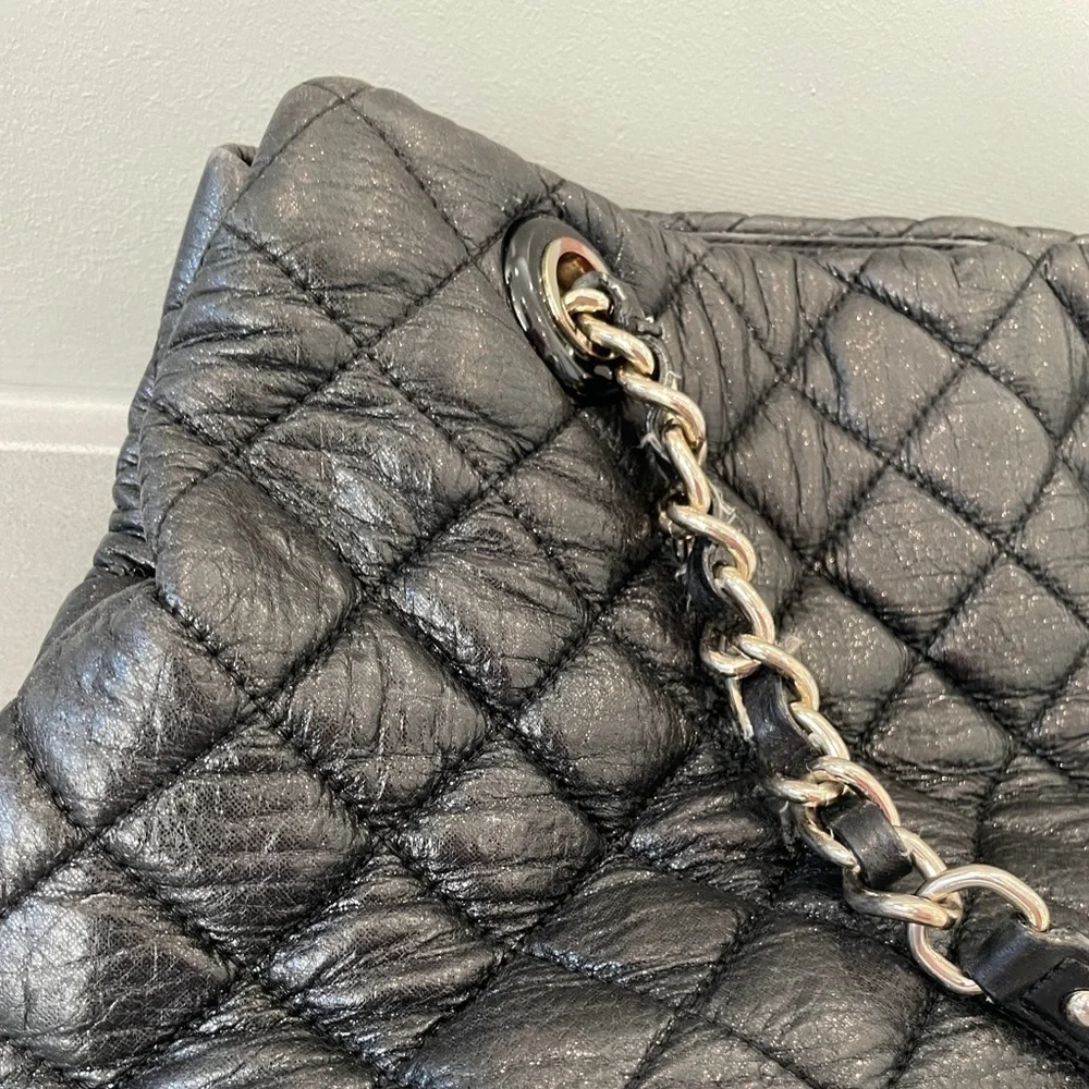 Kate Spade Sparkly Black Quilted Leather Bag